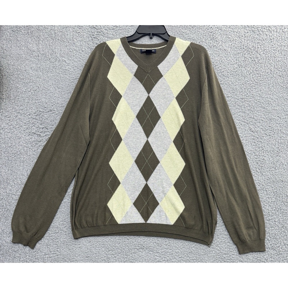 Banana Republic Light Weight Luxury Blend Argyle Sweater Mens XL